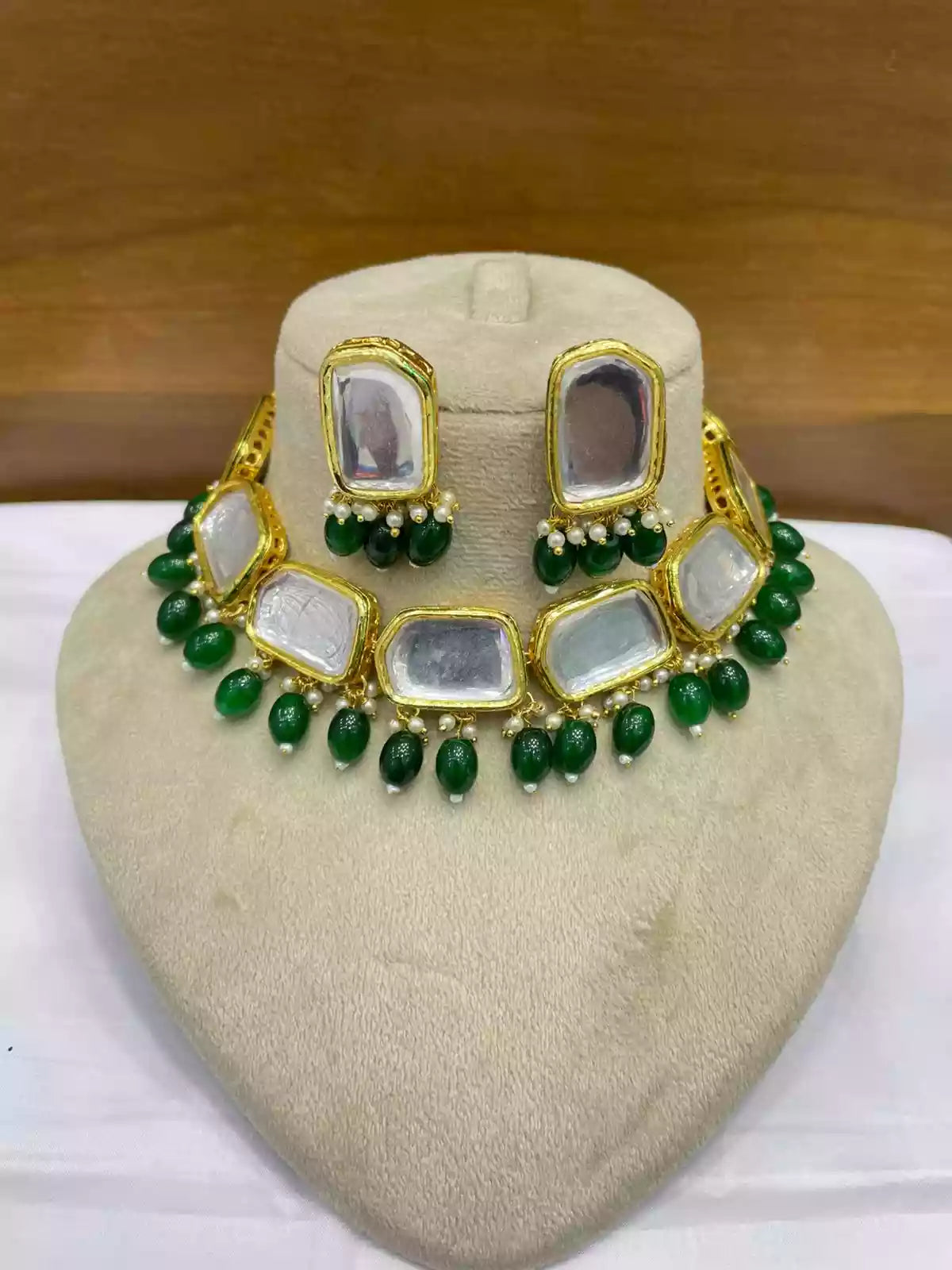 Indian kundan set with back meena