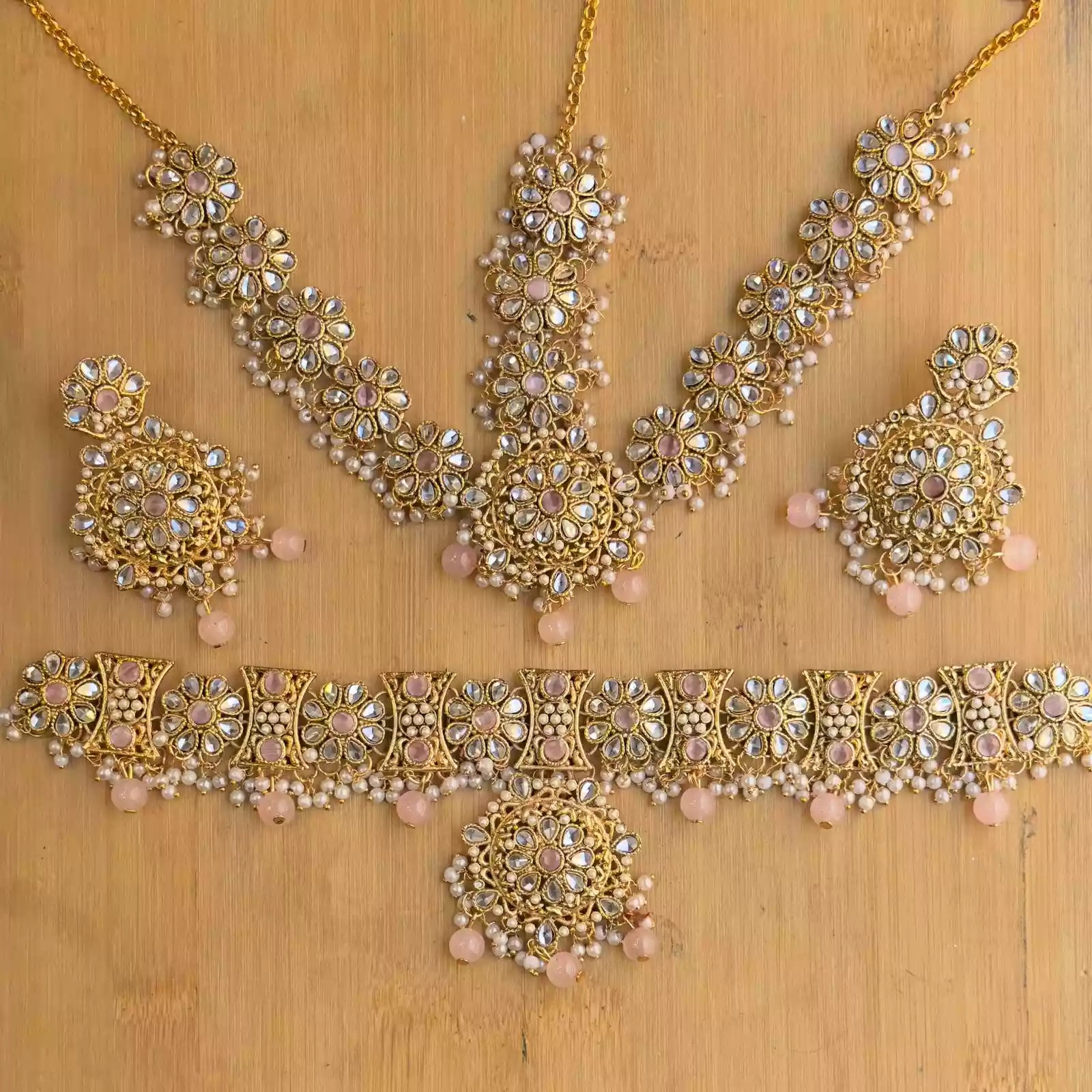 Kundan choker set with matha patti