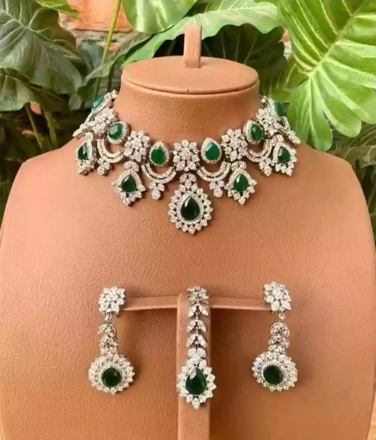 Zirconia bridal set with teeka