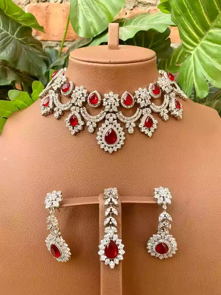 Zirconia bridal set with teeka Main image