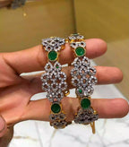 Rhodium openable bangle pair