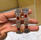 Rhodium openable bangle pair