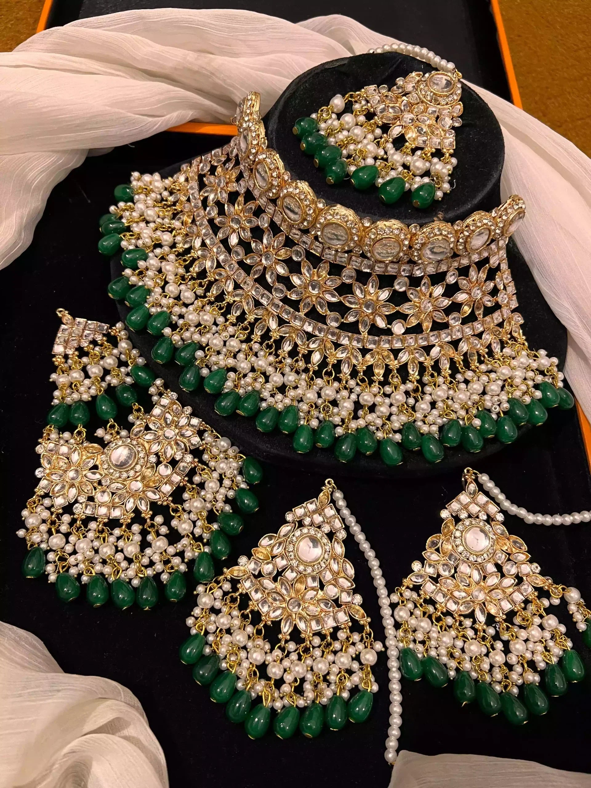 Kundan bridal set with jhumar