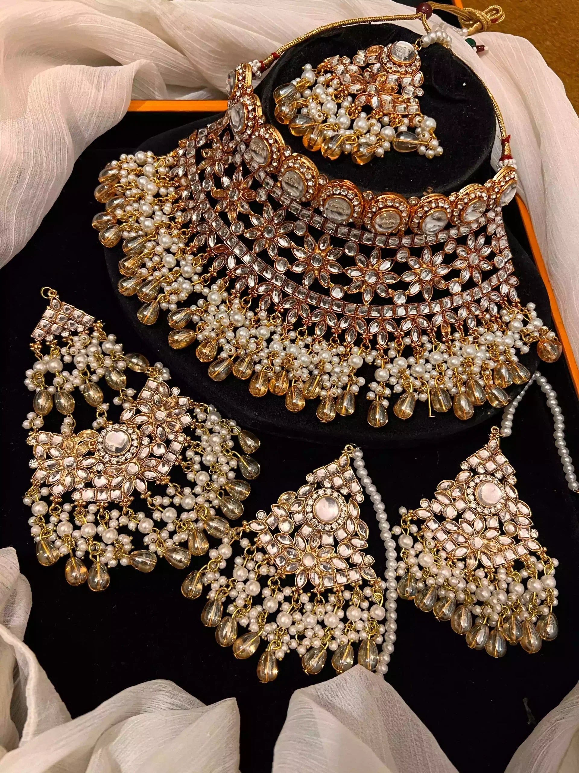 Kundan bridal set with jhumar