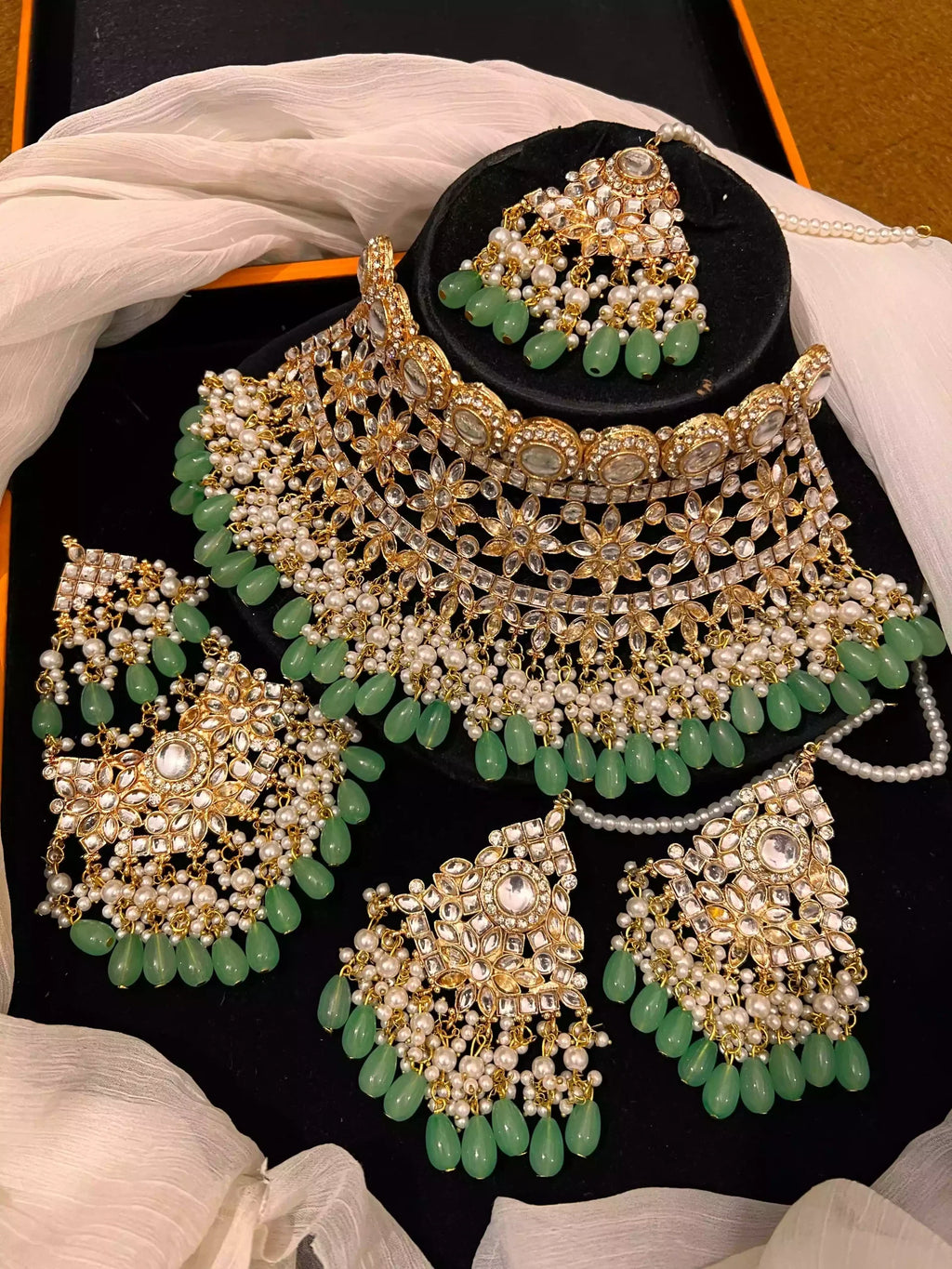 Kundan bridal set with jhumar