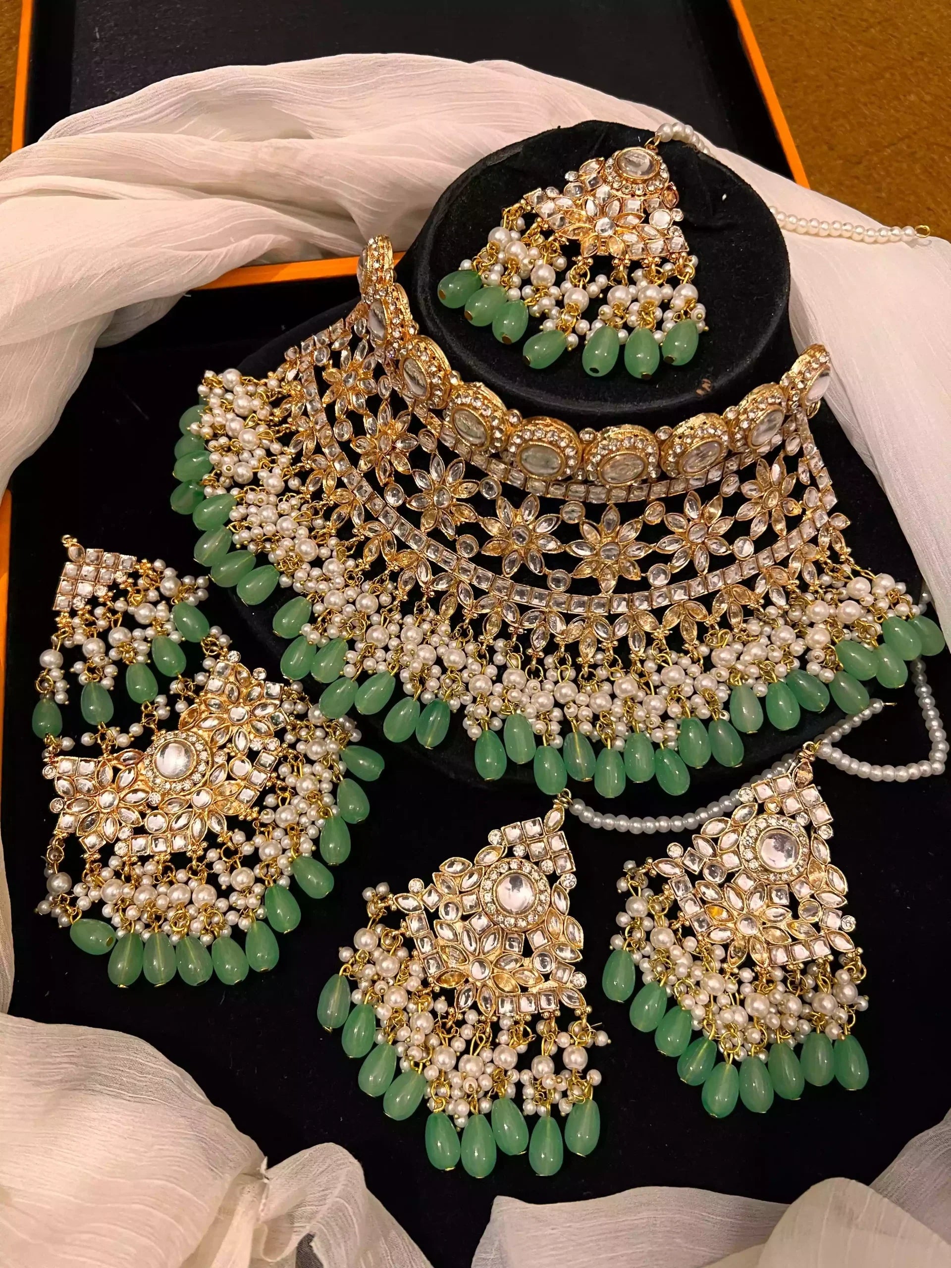 Kundan bridal set with jhumar