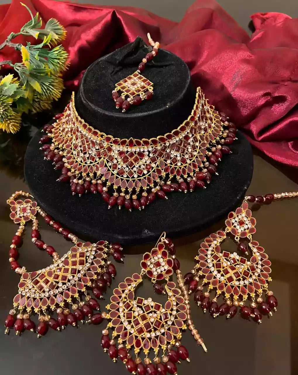 Zircon bridal set with jhumar