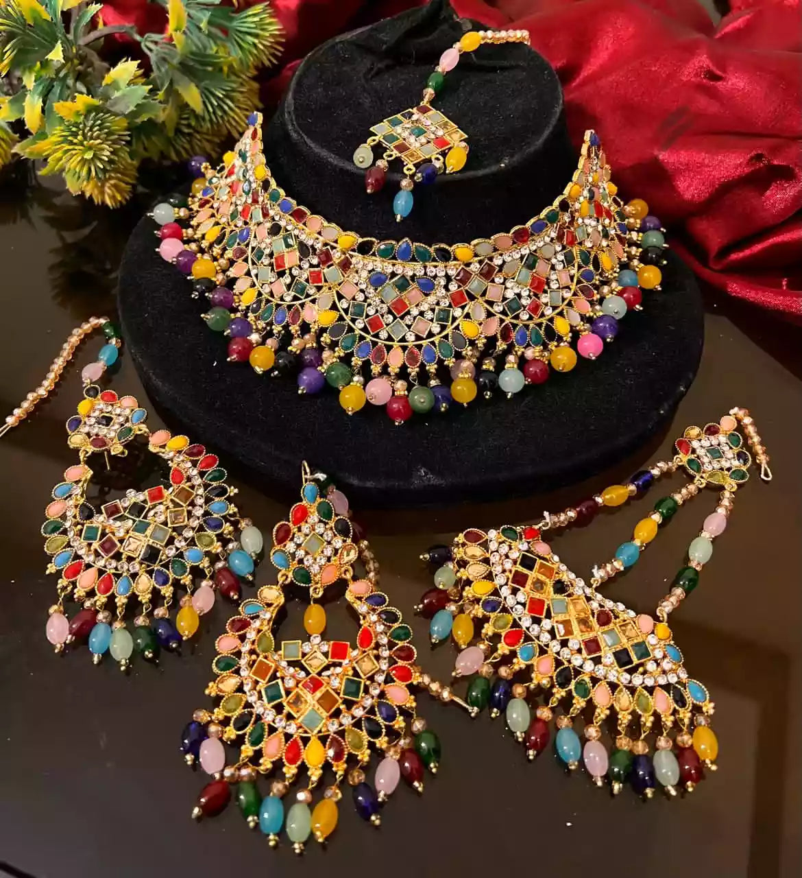 Zircon bridal set with jhumar
