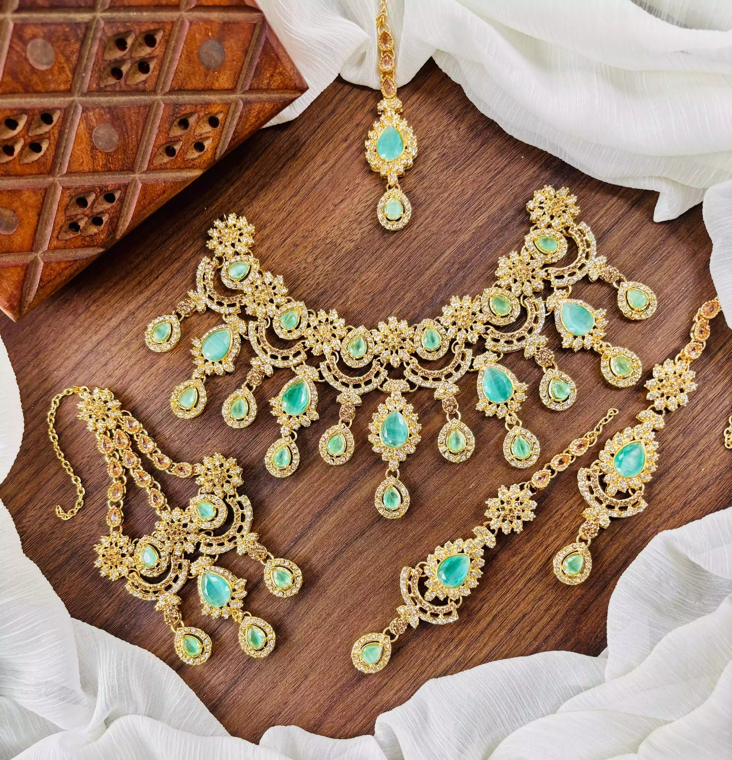 Zircon bridal set with jhumar