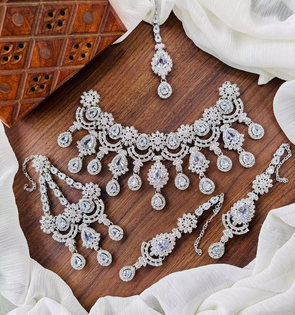 Zircon bridal set with jhumar