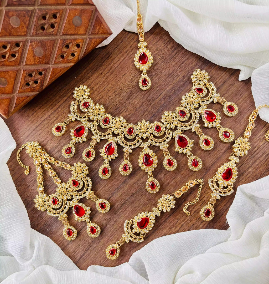 Zircon bridal set with jhumar