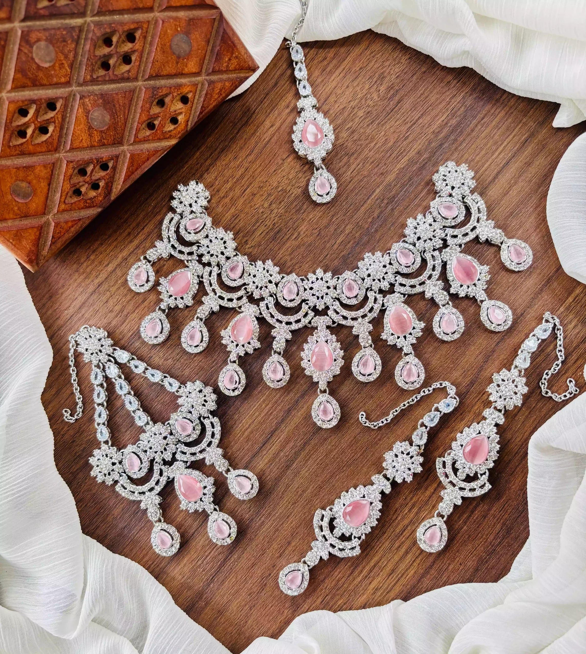 Zircon bridal set with jhumar Main image