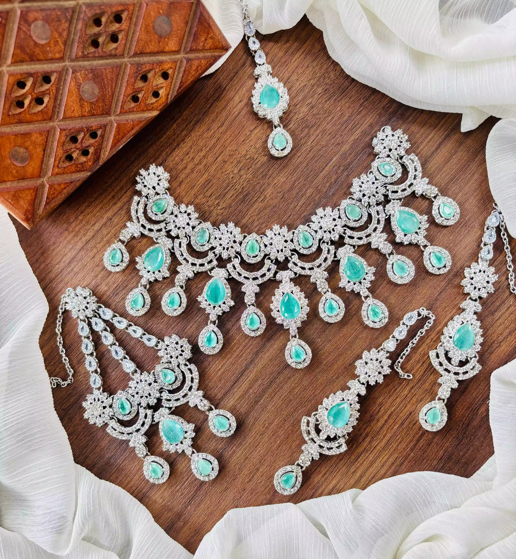 Zircon bridal set with jhumar