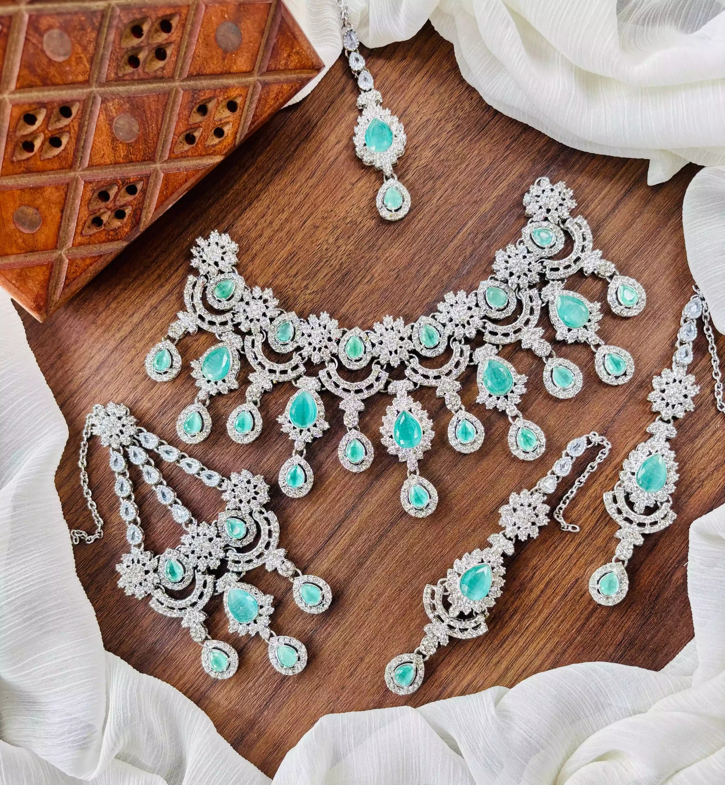 Zircon bridal set with jhumar