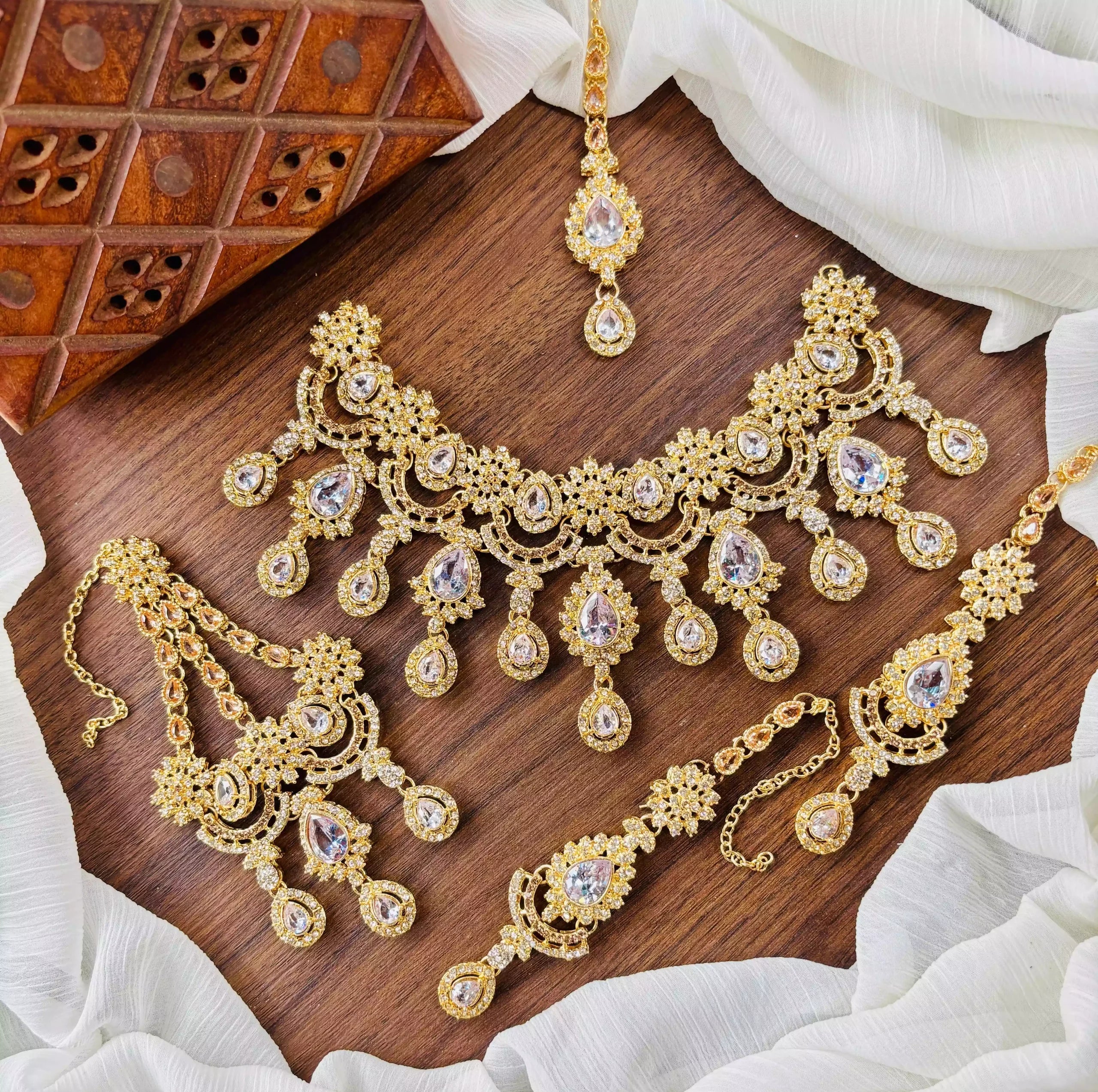Zircon bridal set with jhumar