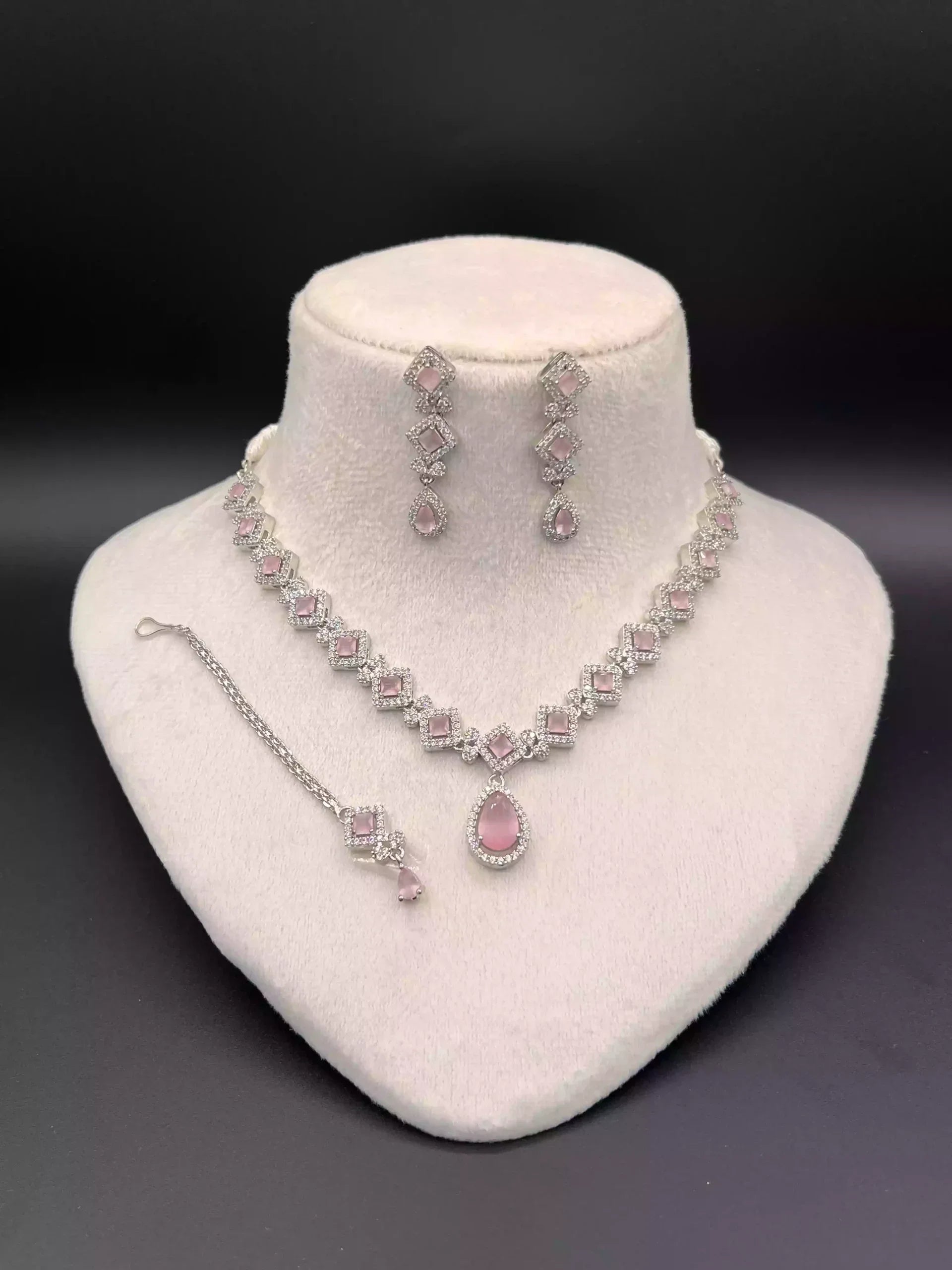 Indian zircon necklace set