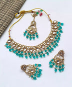Kundan necklace set with teeka