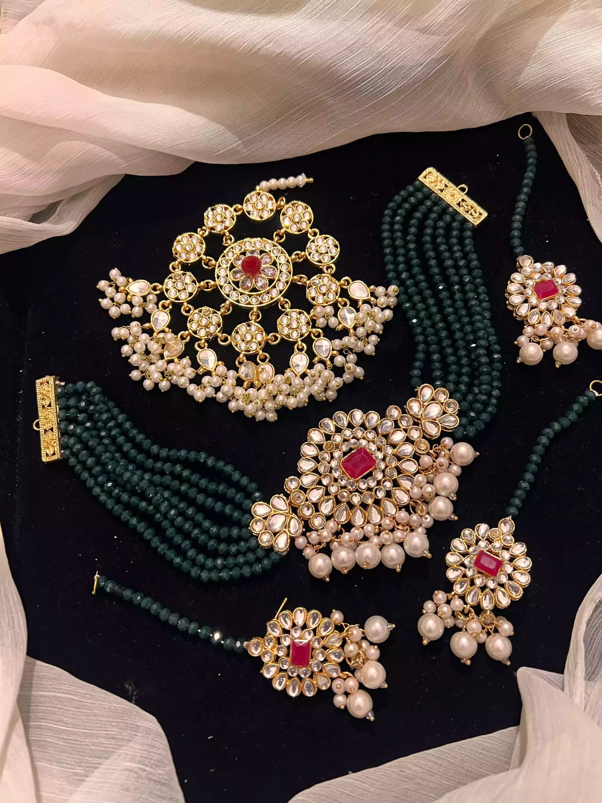 Kundan choker set with jhumar