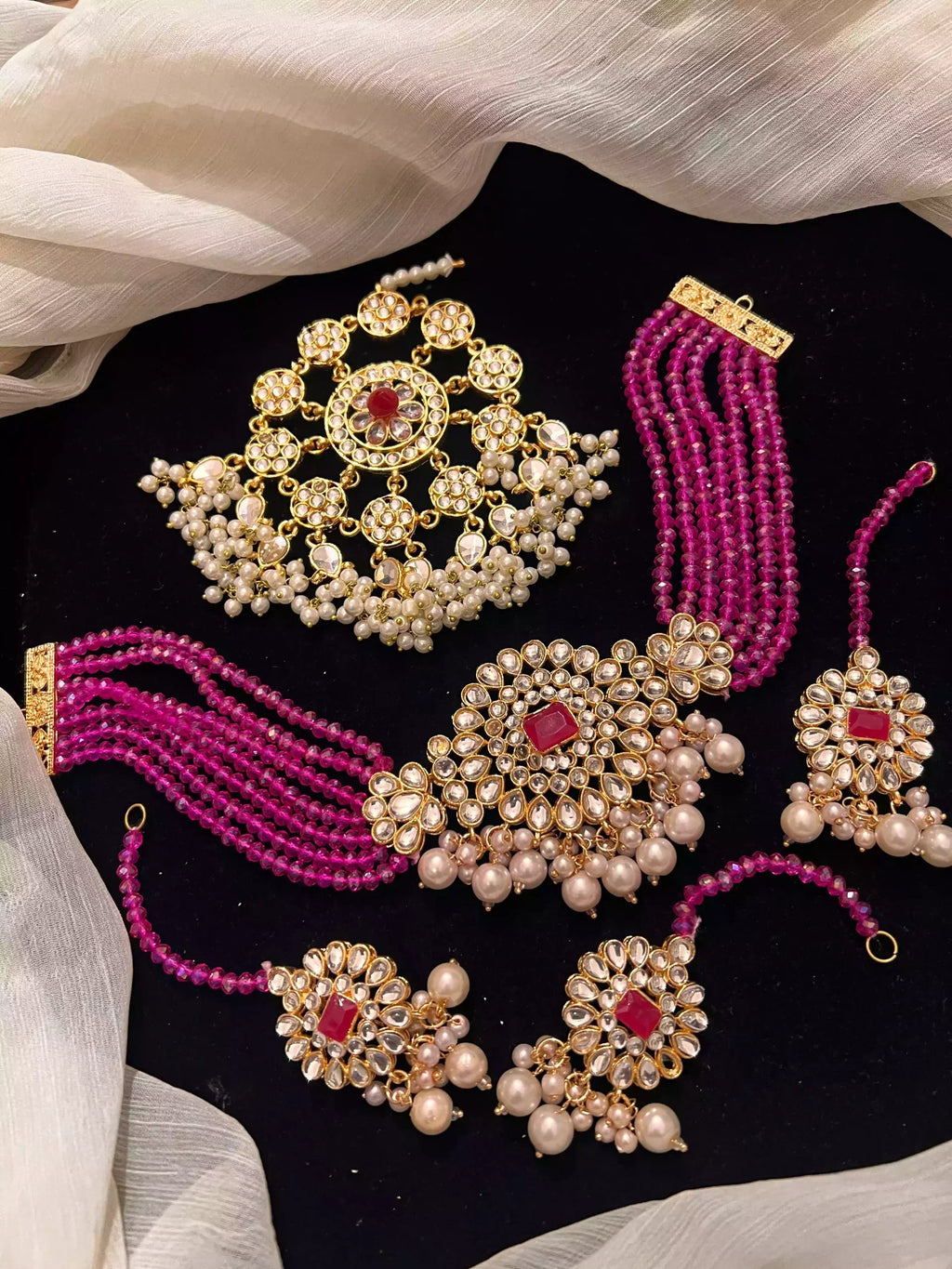 Kundan choker set with jhumar