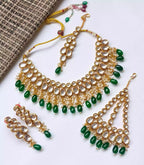 Indian kundan set with back meenakari