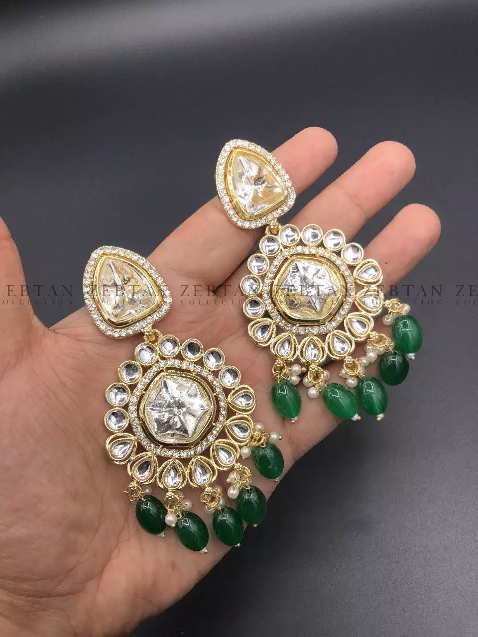 Jaipuri kundan earrings