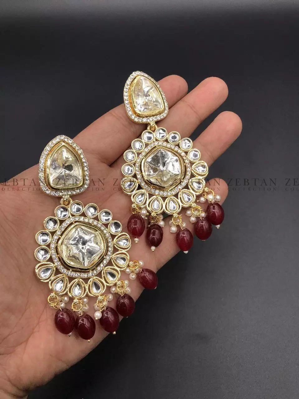 Jaipuri kundan earrings
