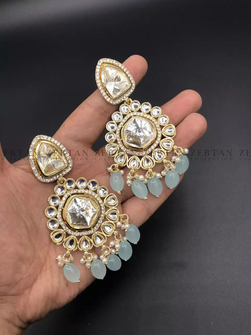 Jaipuri kundan earrings
