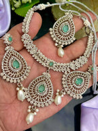 Silver plated designer necklace set