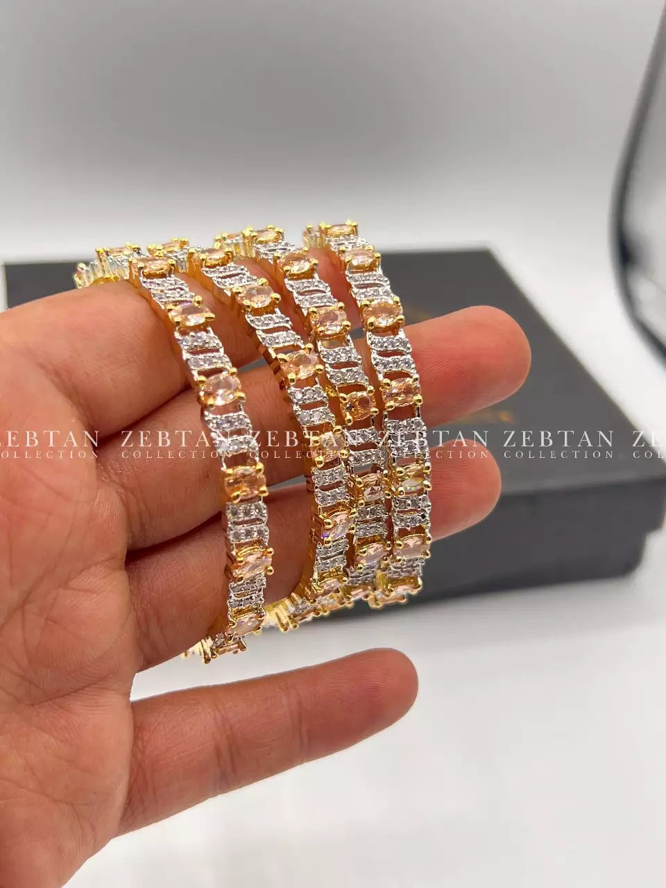 American diamond 4pcs bangles set Main image