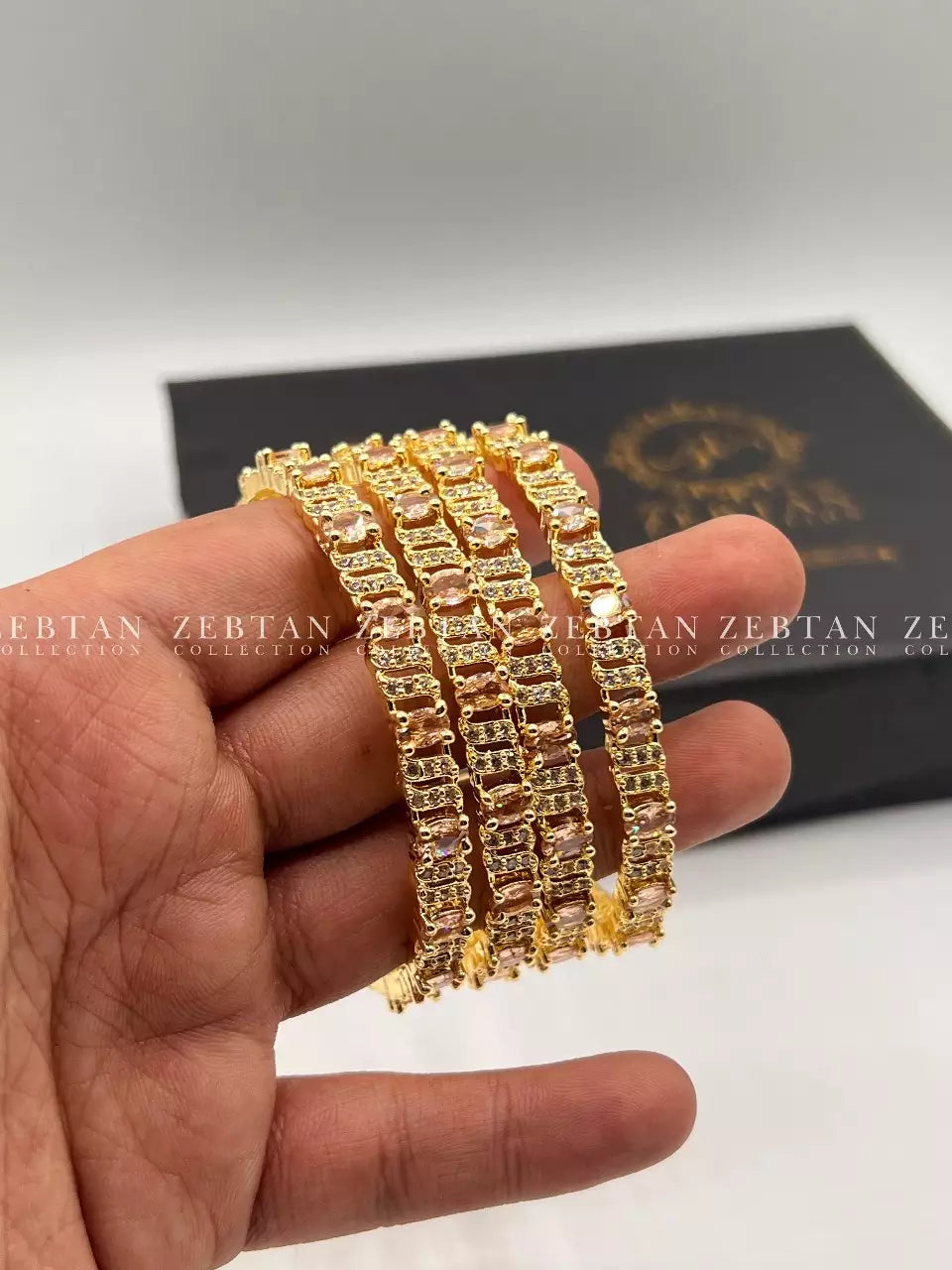 American diamond 4pcs bangles set
