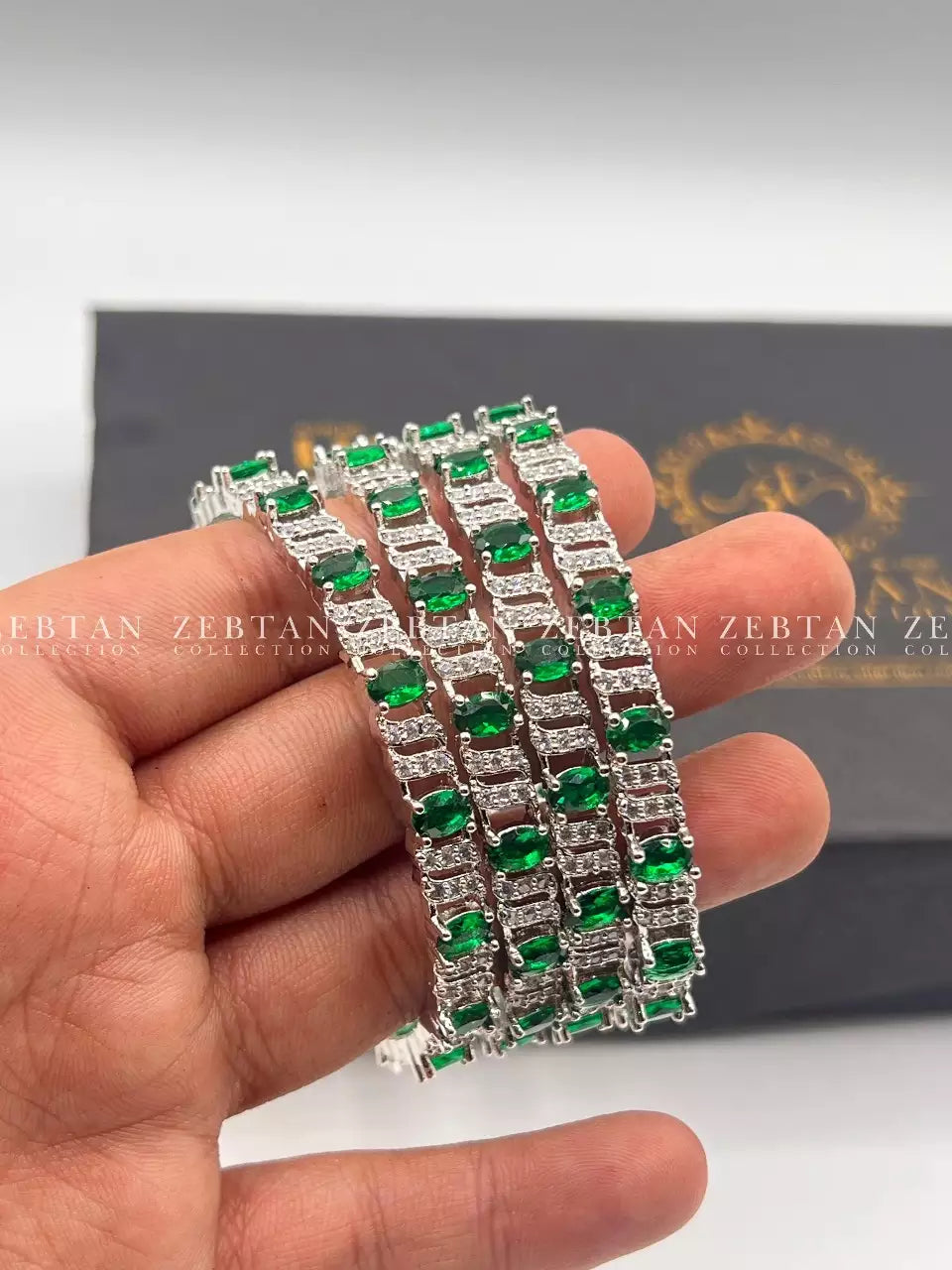 American diamond 4pcs bangles set Main image