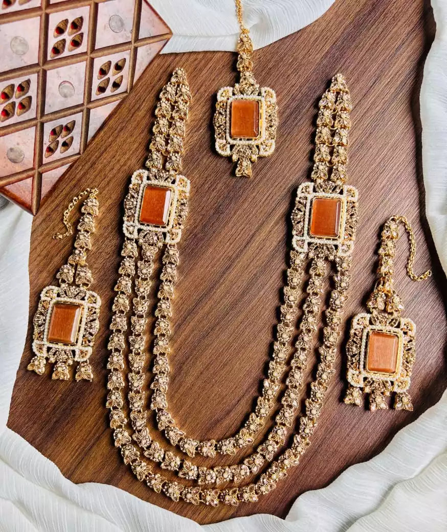 3 layer zircon maala set Main image
