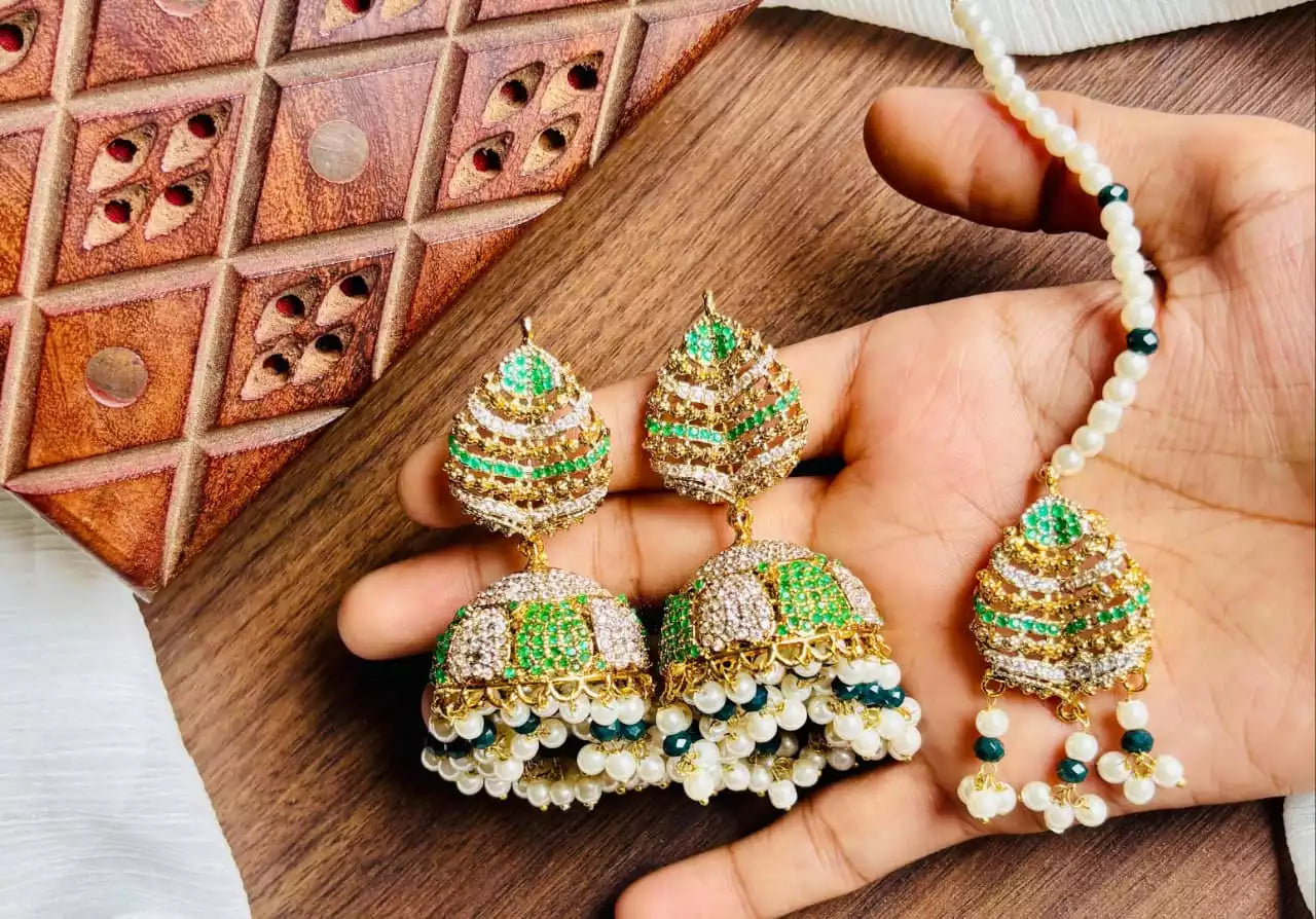 Designer earrings with teeka