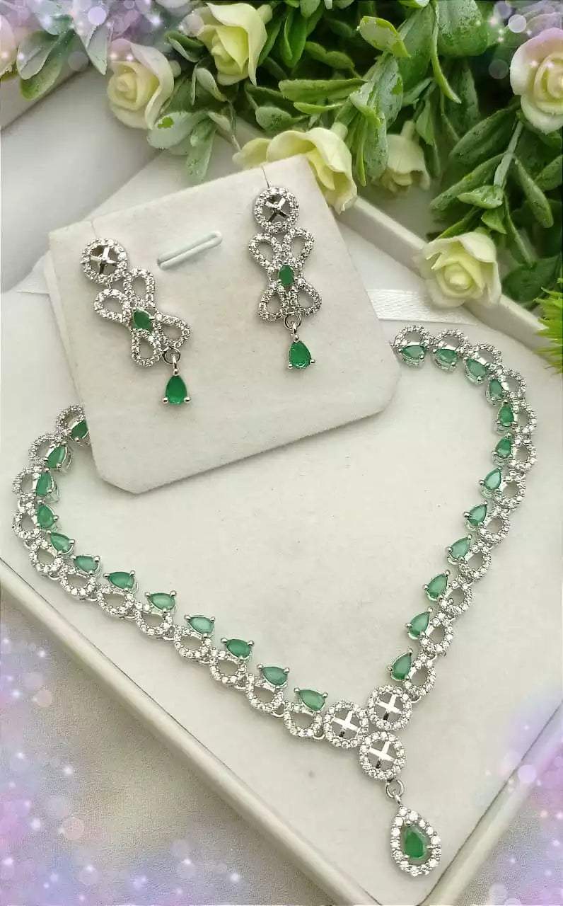 Indian zircon necklace set