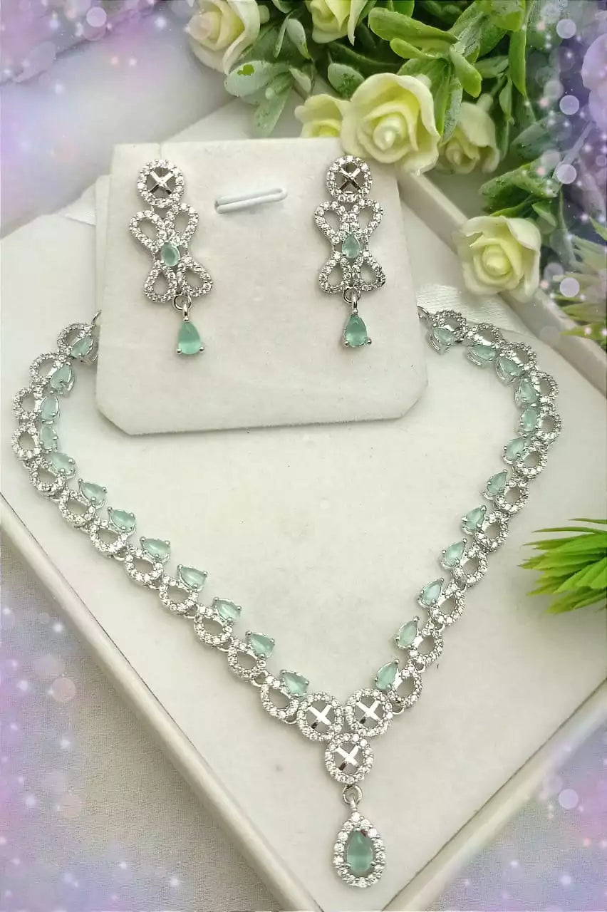 Indian zircon necklace set