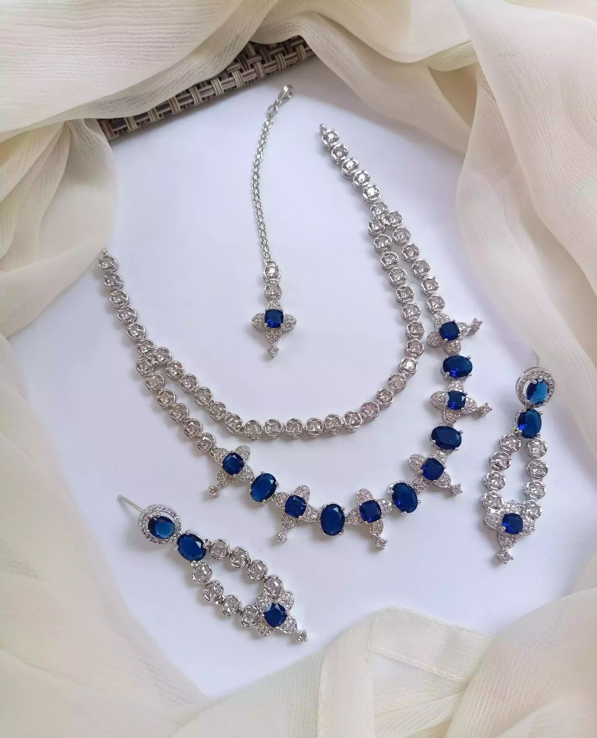 American diamond double layer set
