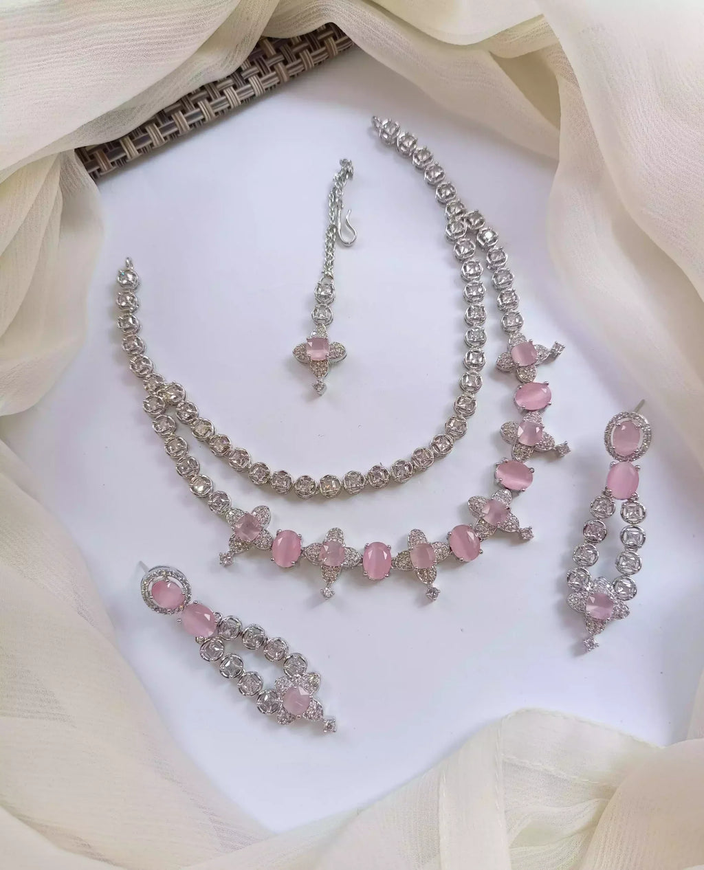 American diamond double layer set