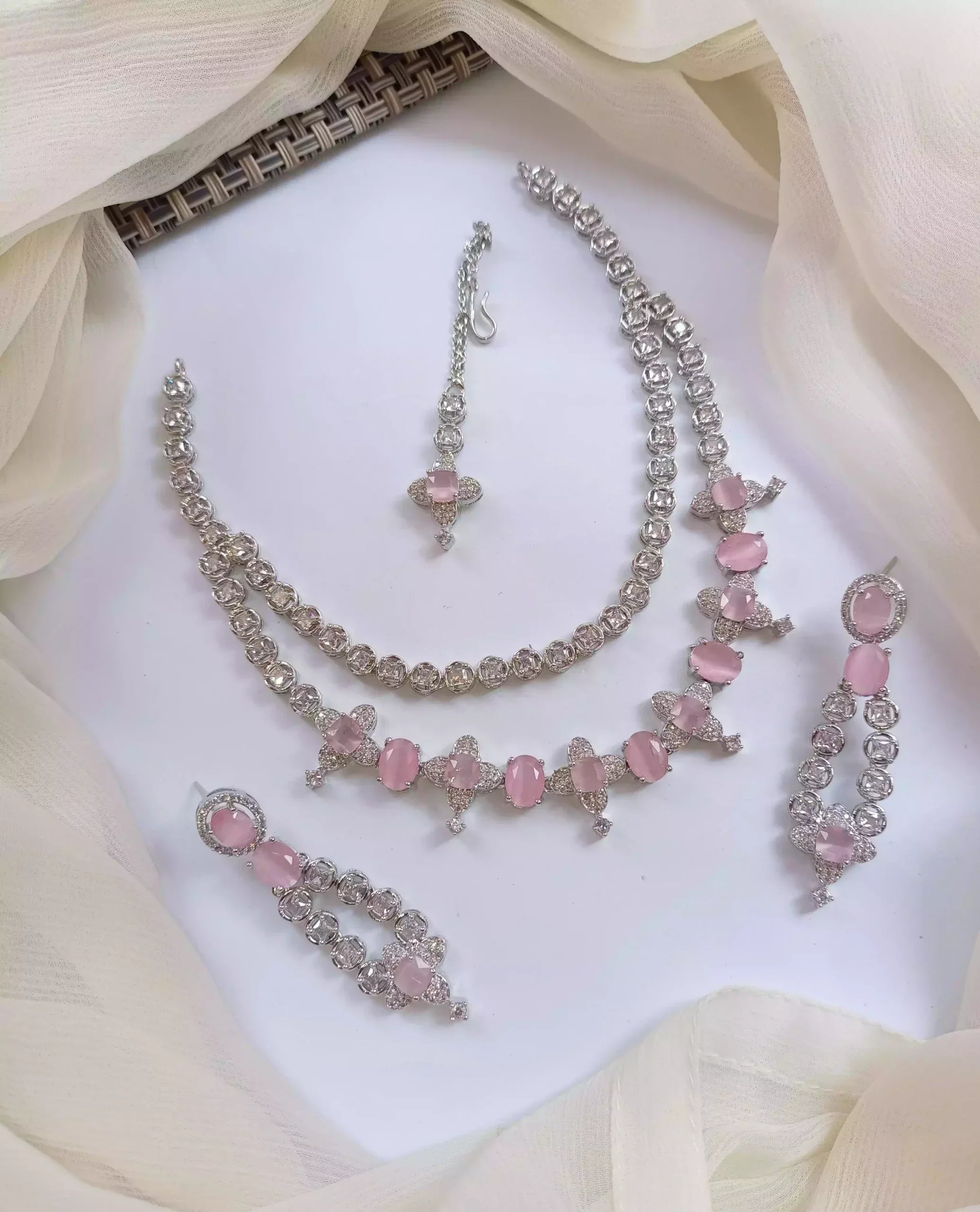 American diamond double layer set