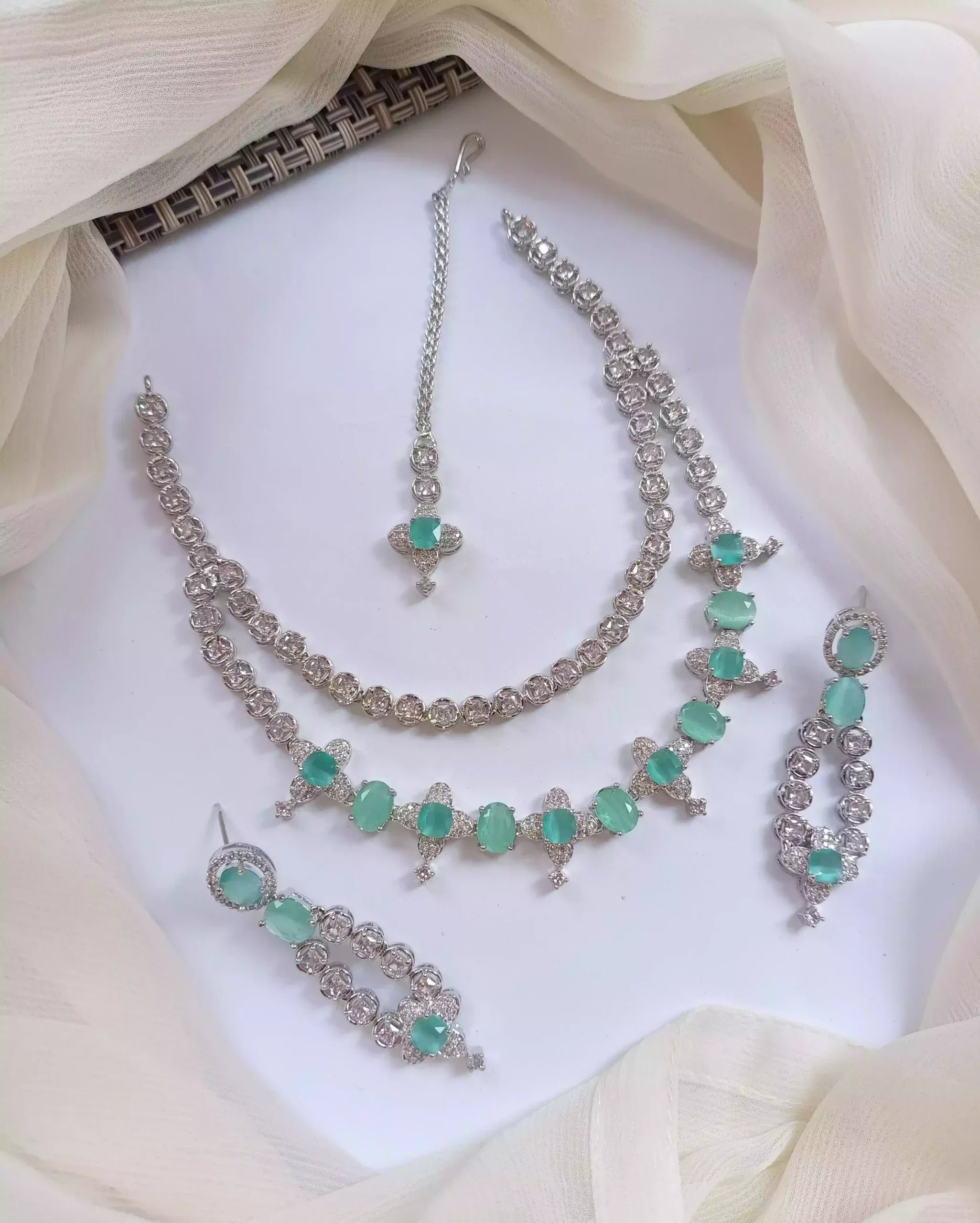 American diamond double layer set
