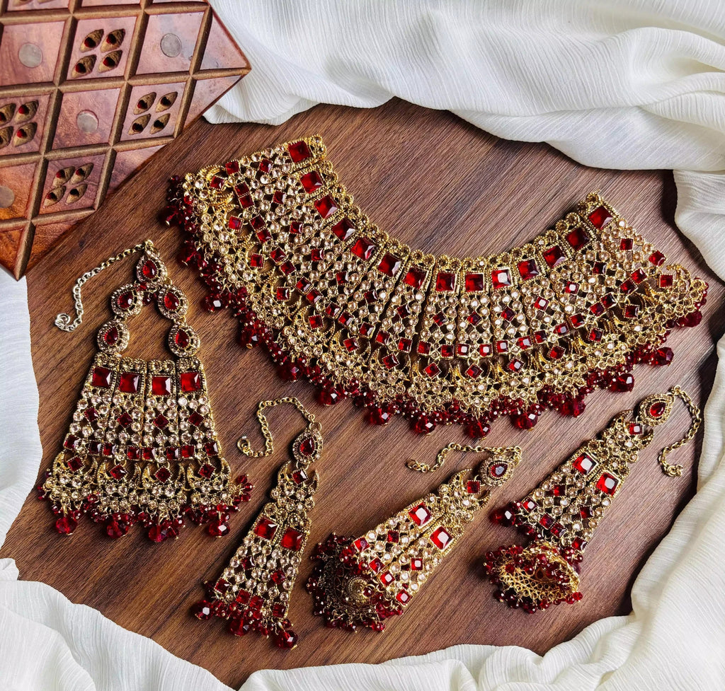 Heavy bridal set with jhumar