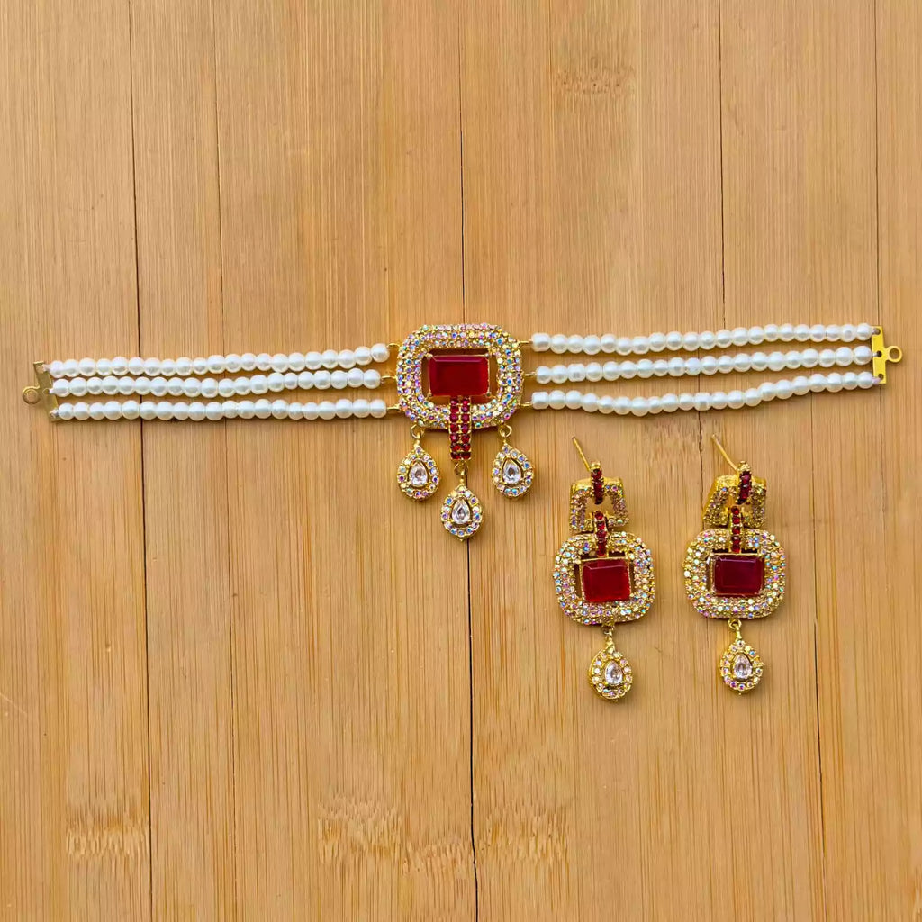 Elegant zircon choker set
