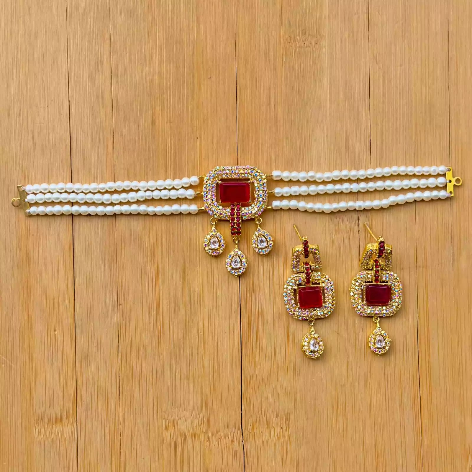 Elegant zircon choker set