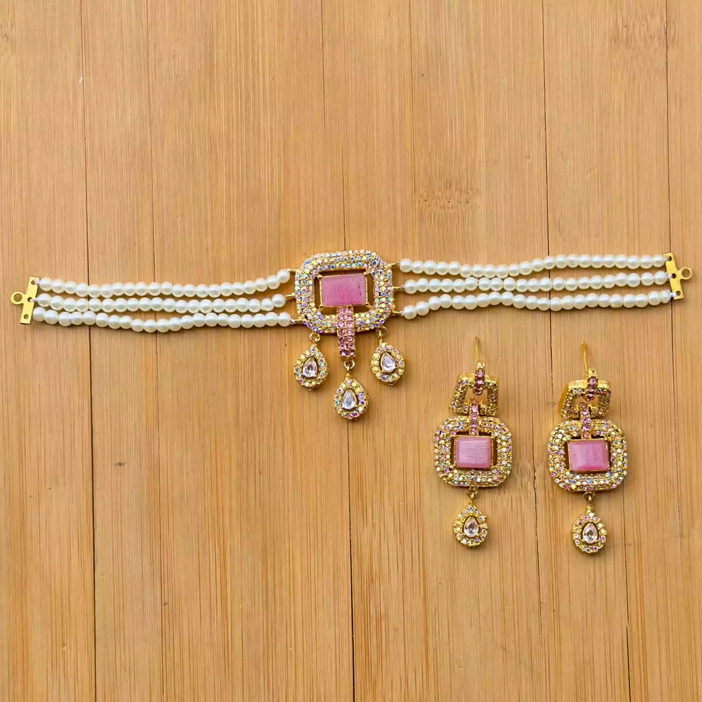 Elegant zircon choker set