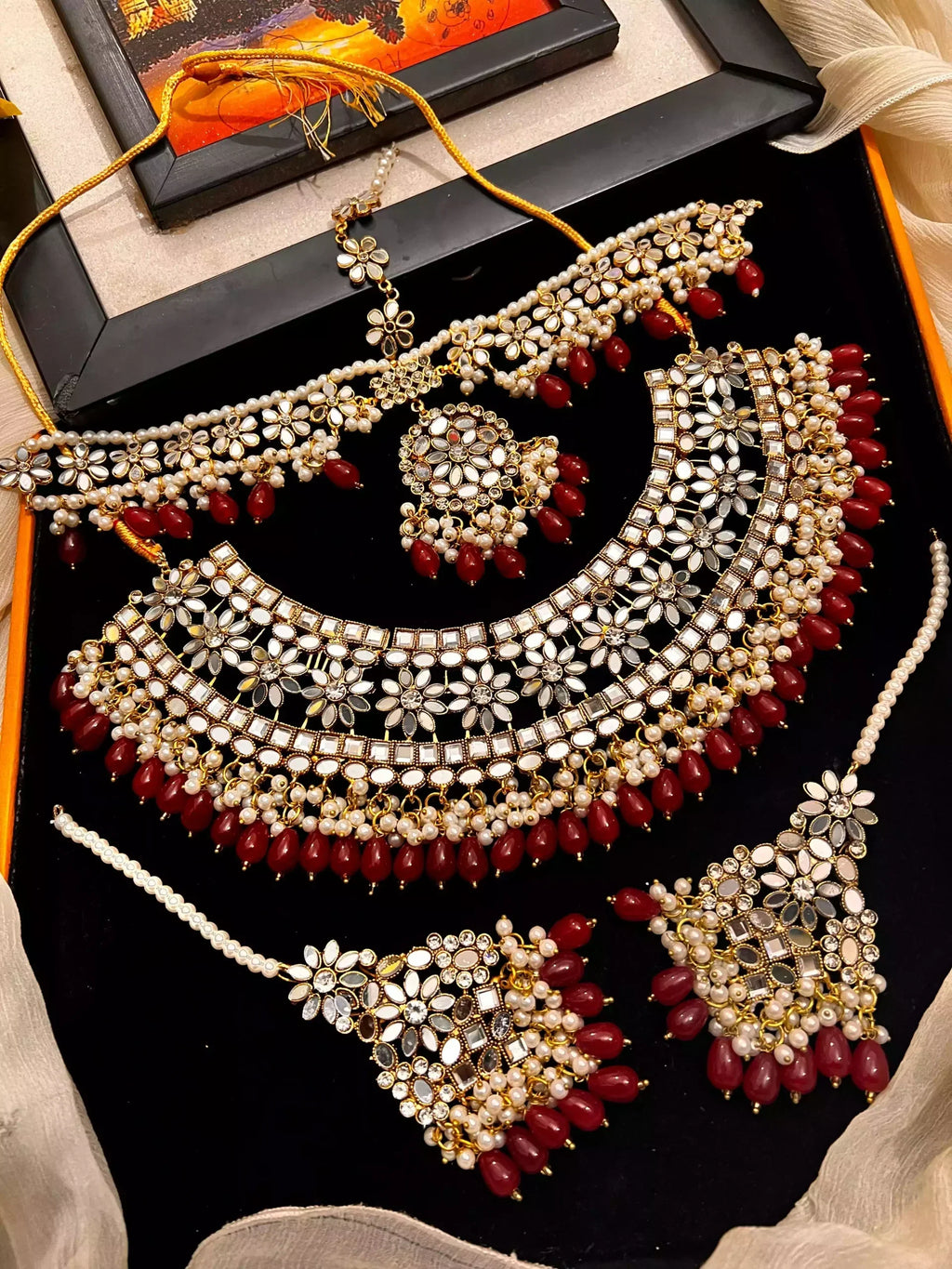 Kundan bridal set with maatha patti