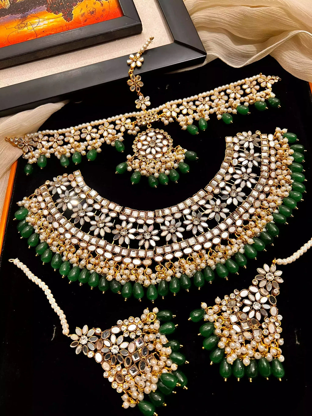 Kundan bridal set with maatha patti