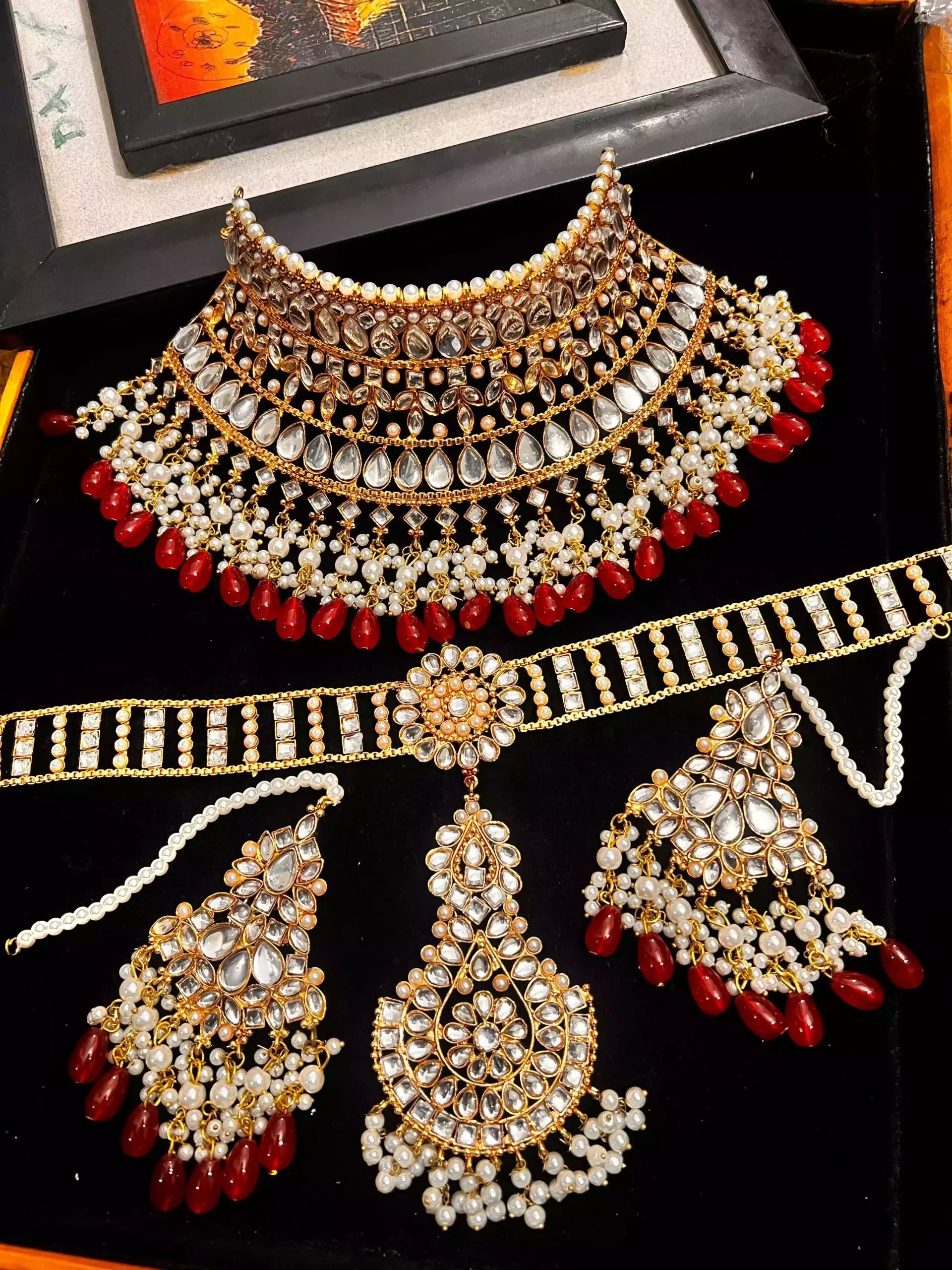 Kundan bridal set with sheesh patti Main image