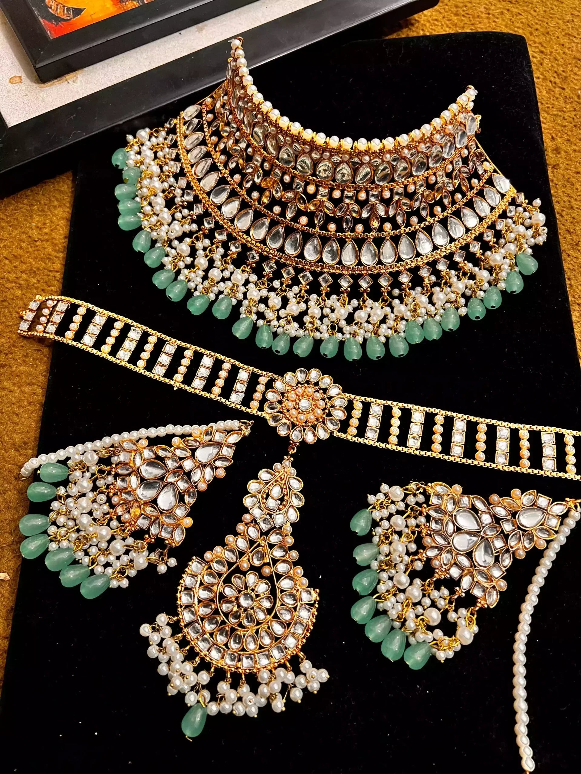 Kundan bridal set with sheesh patti