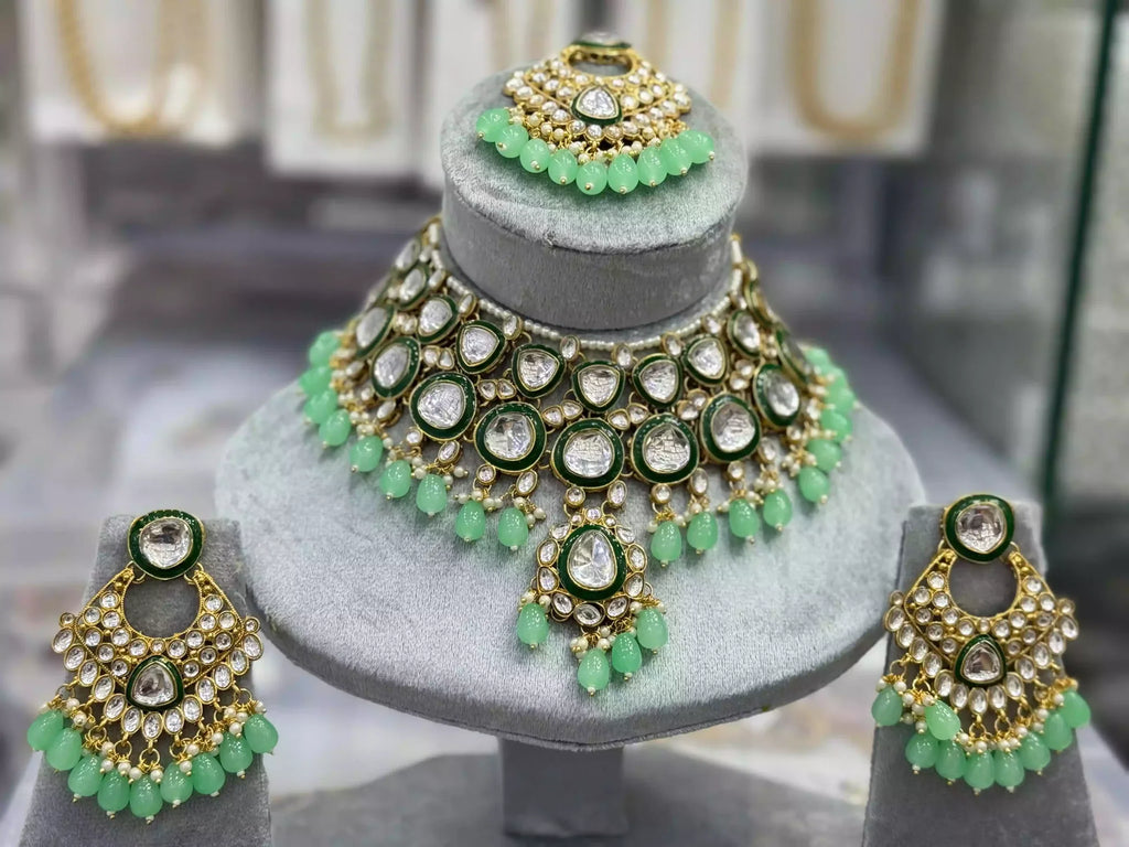 Jaipuri kundan necklace set