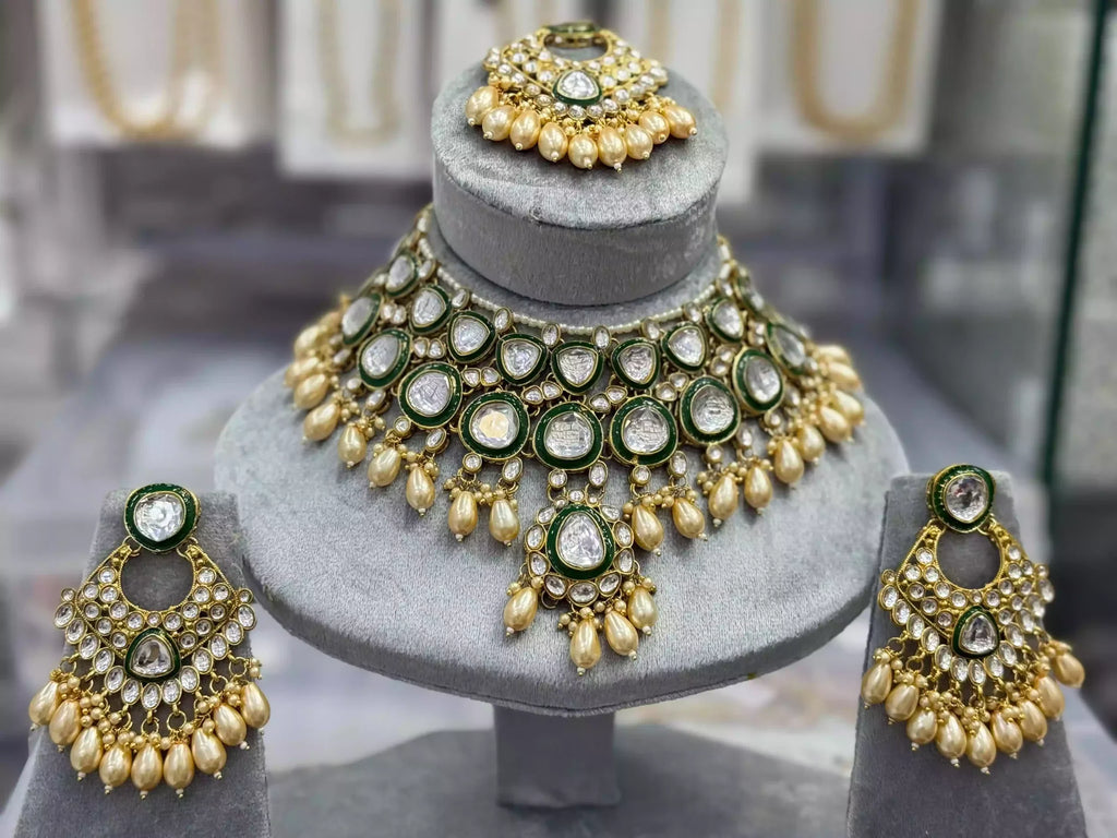 Jaipuri kundan necklace set