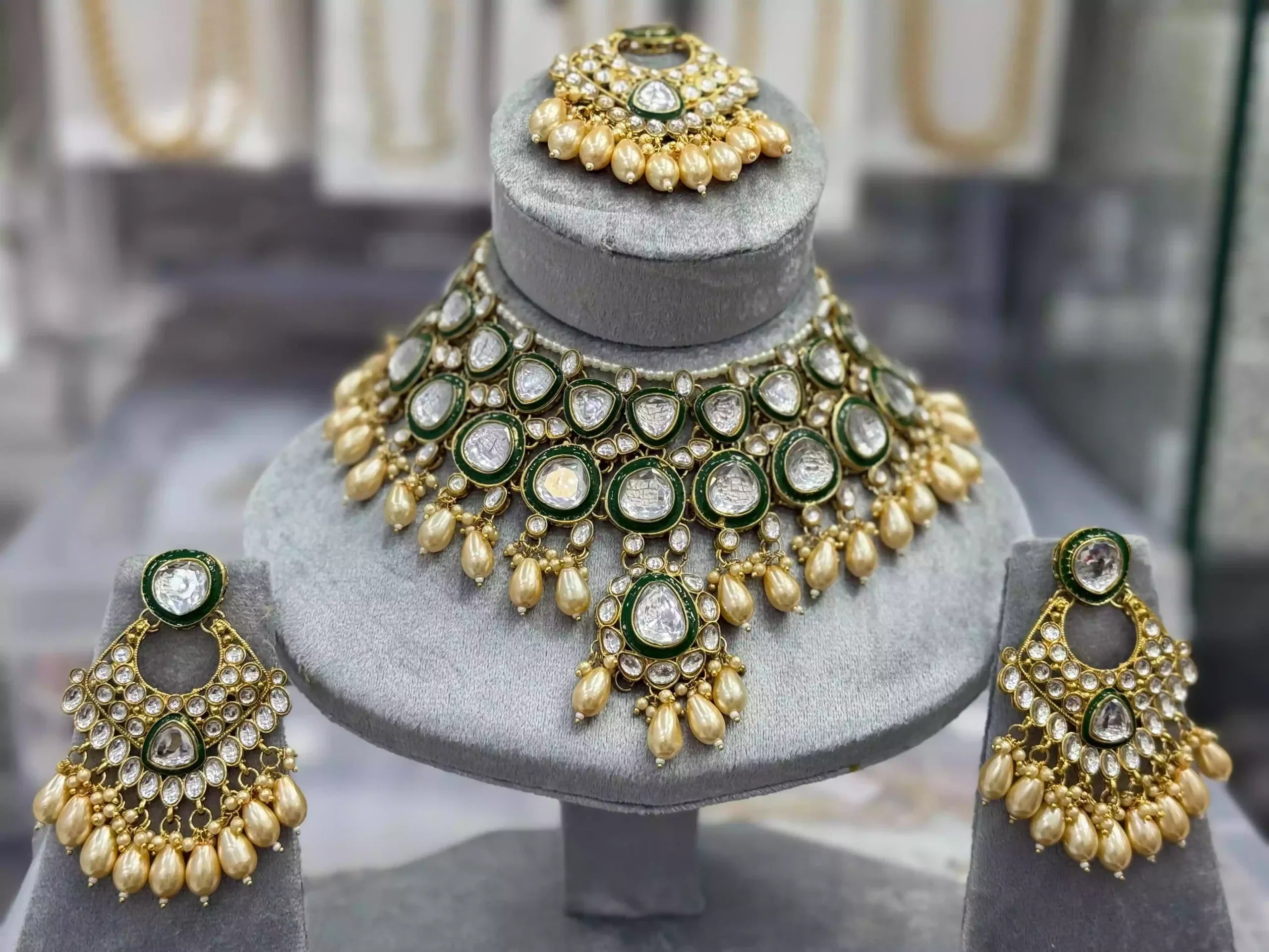Jaipuri kundan necklace set